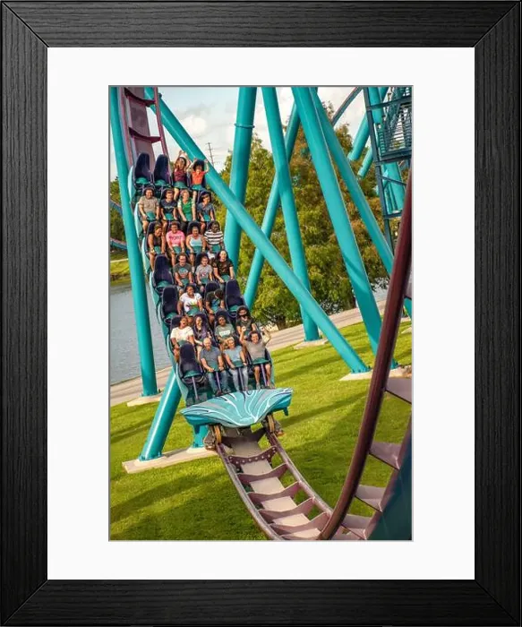 Framed Print : Orlando, Florida. September 28, 2021. People enjoying terrific Mako roller coaster at Seaworld (64) Framed Print : Orlando, Florida. September 28, 2021. People enjoying terrific Mako roller coaster at Seaworld (64)