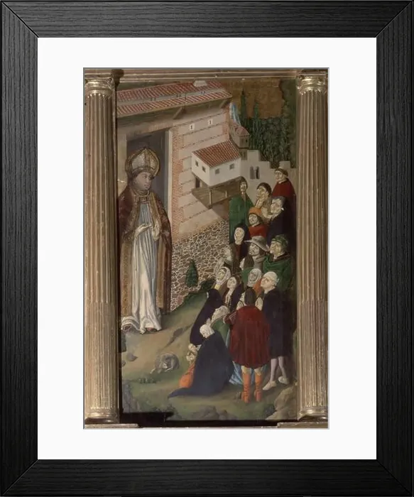Framed Print : RETABLO DE SAN MARCIAL - SIGLO XV - DETALLE DE SAN MARCIAL PREDICANDO Framed Print : RETABLO DE SAN MARCIAL - SIGLO XV - DETALLE DE SAN MARCIAL PREDICANDO
