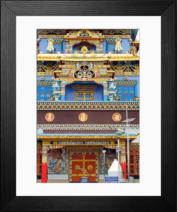 Framed Print : Namdroling monastery Palyul Nyingmapa Buddhist Centre Byalakuppe ; Mysore District ; Karnataka ; India Framed Print : Namdroling monastery Palyul Nyingmapa Buddhist Centre Byalakuppe ; Mysore District ; Karnataka ; India