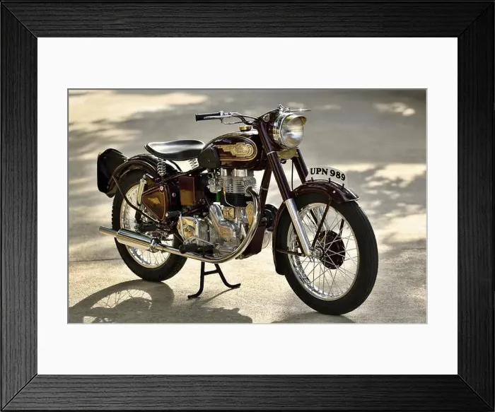 Framed Print : Royal Enfield Bullet 350 cc G2 1954 made in England in India Framed Print : Royal Enfield Bullet 350 cc G2 1954 made in England in India