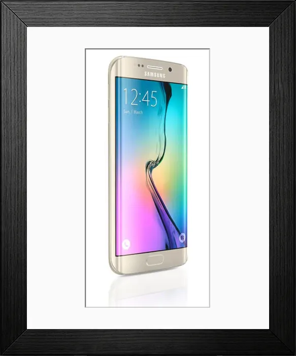 Framed Print : Samsung Galaxy S6 Edge is the first device with dual-curved glass display Framed Print : Samsung Galaxy S6 Edge is the first device with dual-curved glass display