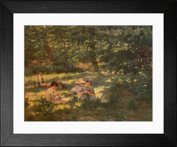 Framed Print : 19th century - Children in the grass - Ivana Kobilca (1892) oil on canvas Framed Print : 19th century - Children in the grass - Ivana Kobilca (1892) oil on canvas