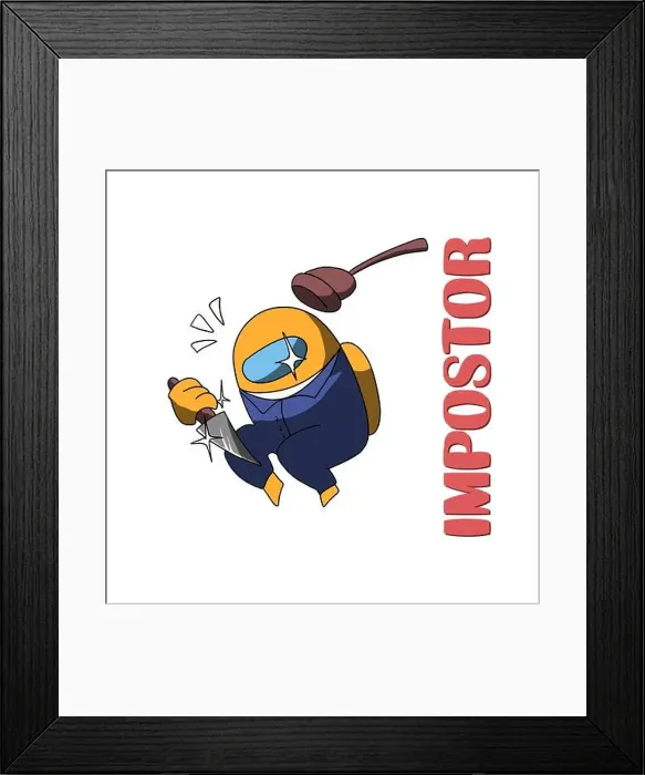 Framed Print : Among us impostor. Illustration for print on the theme of a computer game Framed Print : Among us impostor. Illustration for print on the theme of a computer game