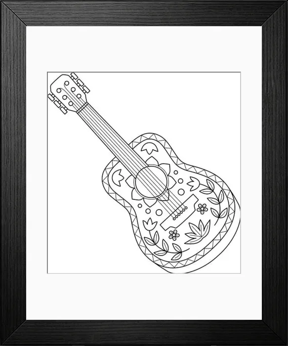 Framed Print : Guitar Isolated Coloring Page for Kids Framed Print : Guitar Isolated Coloring Page for Kids