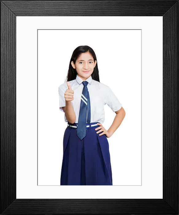 Framed Print : 1 Indian Teenager Girl High School Student Showing Thumbs up Framed Print : 1 Indian Teenager Girl High School Student Showing Thumbs up