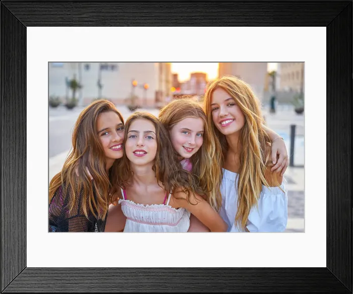 Framed Print : Best friends teen girls at sunset in the city group Framed Print : Best friends teen girls at sunset in the city group