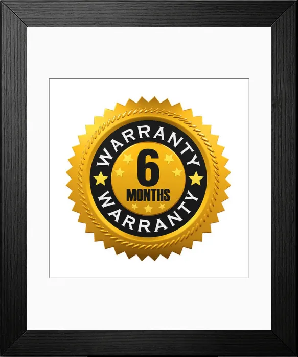 Framed Print : 6 Months Warranty Sign Framed Print : 6 Months Warranty Sign