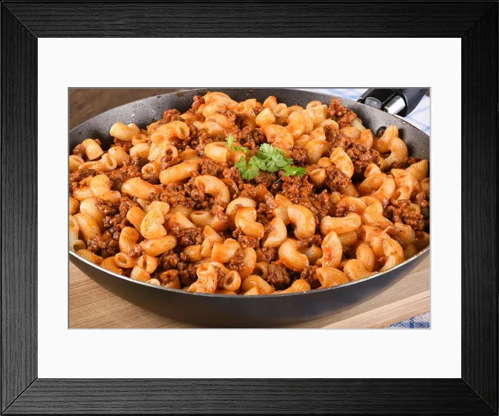 Framed Print : Makaroni po flotski russian national dish Framed Print : Makaroni po flotski russian national dish