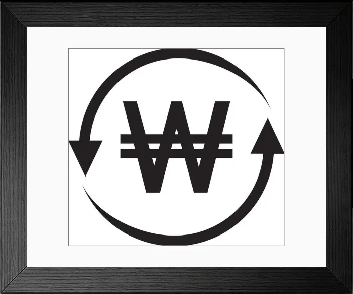 Framed Print : South Korean Won symbol icon Vector Framed Print : South Korean Won symbol icon Vector