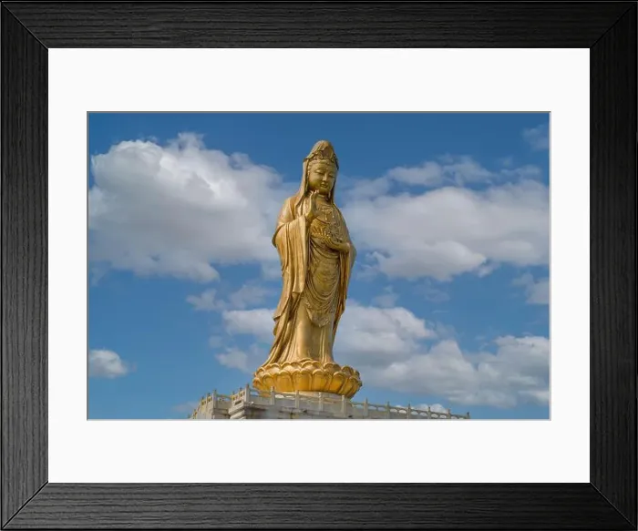 Framed Print : Mount Putuo south a Buddism godness Guanyin Statue,China Framed Print : Mount Putuo south a Buddism godness Guanyin Statue,China