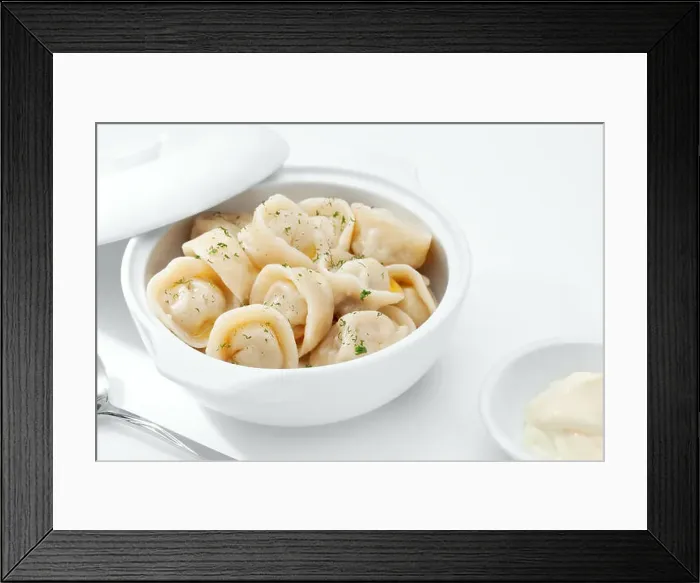 Framed Print : close up view of nice delicious ravioli on white back Framed Print : close up view of nice delicious ravioli on white back