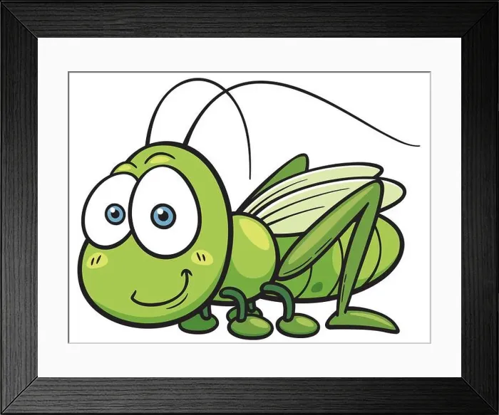 Framed Print : Vector illustration of Cartoon Grasshopper Framed Print : Vector illustration of Cartoon Grasshopper