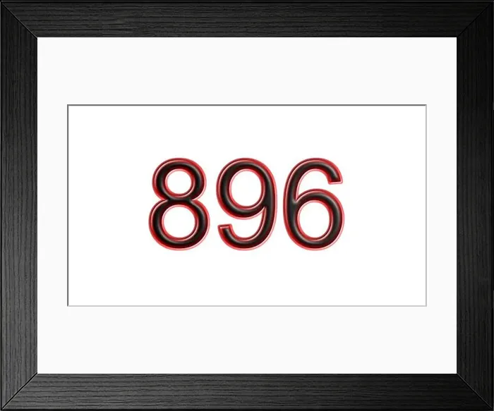 Framed Print : red 896 number 3d effect white background Framed Print : red 896 number 3d effect white background