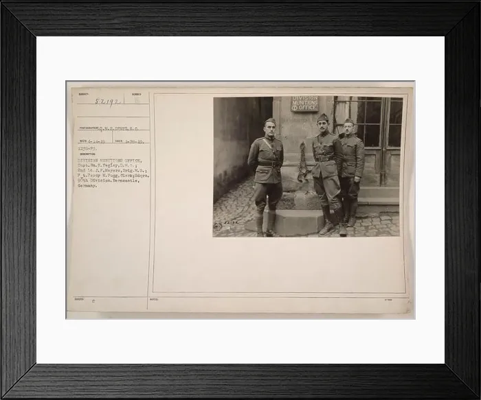 Framed Print : The image depicts the Division Munitions Office of the 90th Division in Berncastle Framed Print : The image depicts the Division Munitions Office of the 90th Division in Berncastle