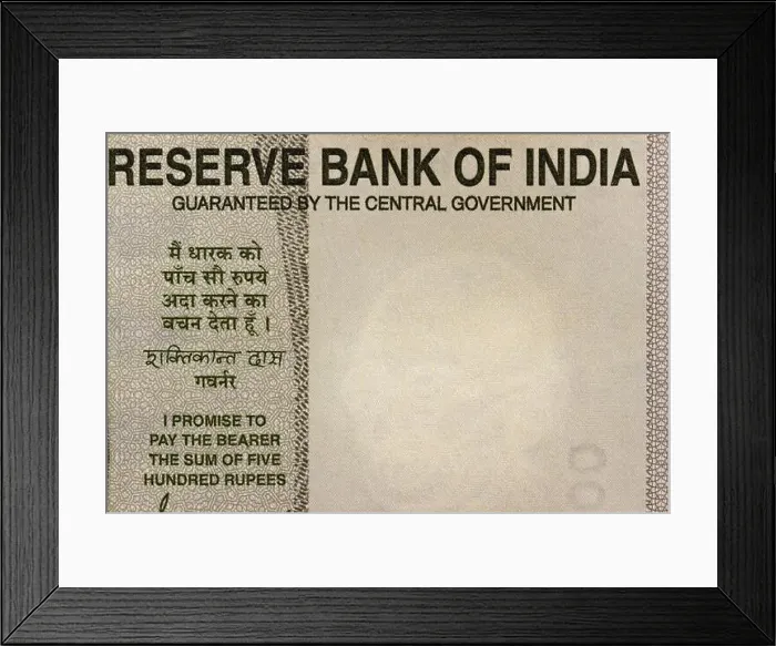 Framed Print : Indian currency 500 rupee close up Framed Print : Indian currency 500 rupee close up
