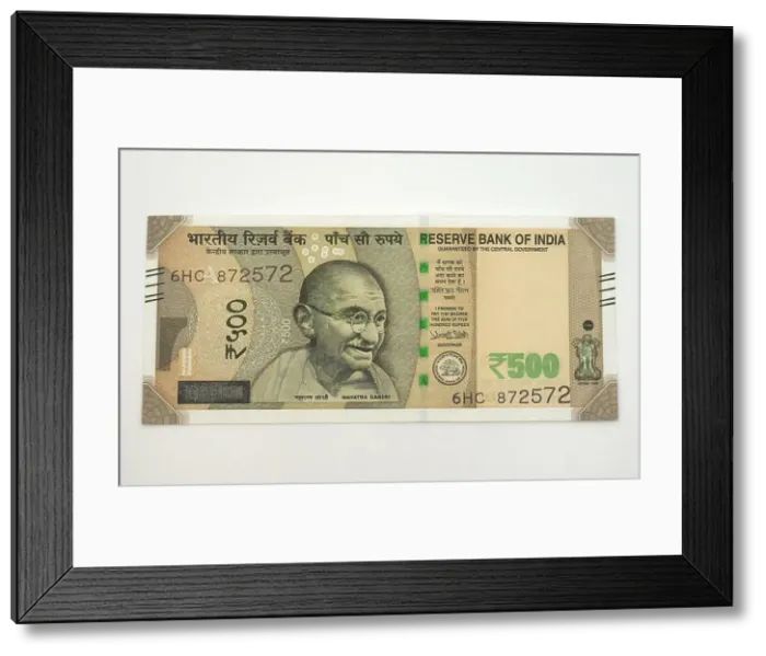 Framed Print : five hundred (500) rupees banknote, Indian rupee (INR), India, Asia Framed Print : five hundred (500) rupees banknote, Indian rupee (INR), India, Asia