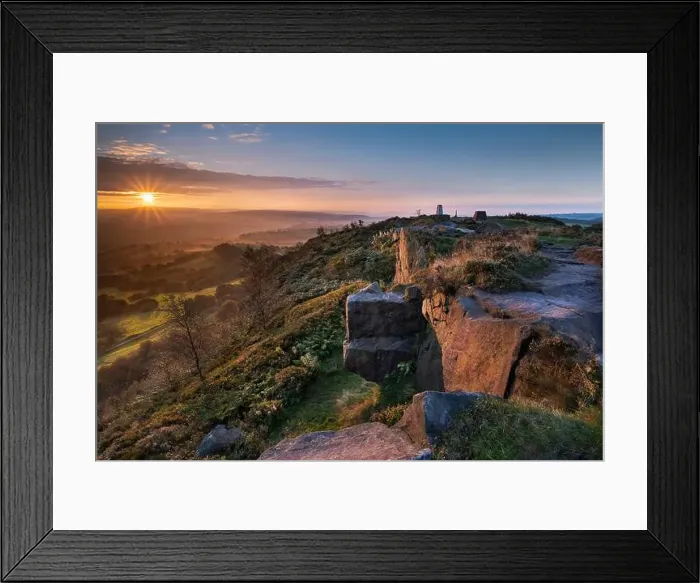 Framed Print : Sunrise at Bosley Cloud, near Congleton, Cheshire, England, United Kingdom, Europe Framed Print : Sunrise at Bosley Cloud, near Congleton, Cheshire, England, United Kingdom, Europe