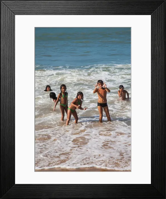 Framed Print : Kids at Praia do Meireles, Fortaleza, Brazil Framed Print : Kids at Praia do Meireles, Fortaleza, Brazil