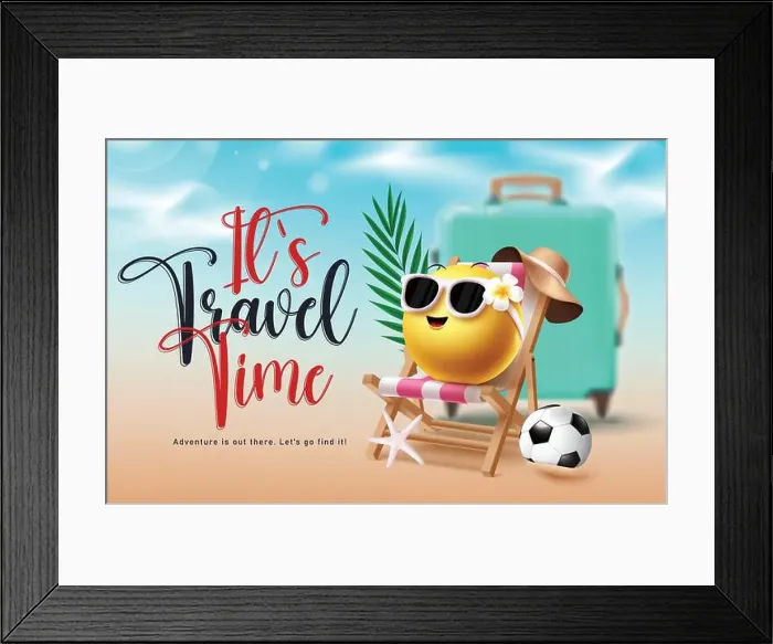 Framed Print : Travel time emoji clipart design Framed Print : Travel time emoji clipart design