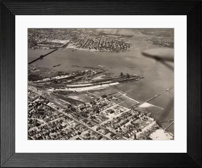 Framed Print : View of South Amboy, NJ with the River Draw Bridge on July 29, 1924 Framed Print : View of South Amboy, NJ with the River Draw Bridge on July 29, 1924