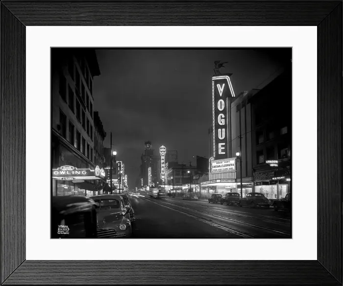 Framed Print : A photograph showing the Granville Street Theatres Framed Print : A photograph showing the Granville Street Theatres