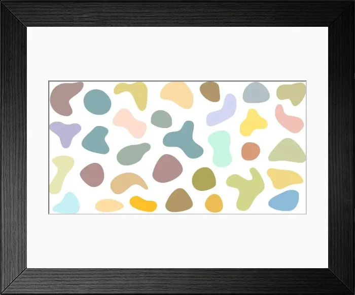 Framed Print : collection of abstract pastel colored blobs, blotch shaped graphic elements, vector illustration Framed Print : collection of abstract pastel colored blobs, blotch shaped graphic elements, vector illustration