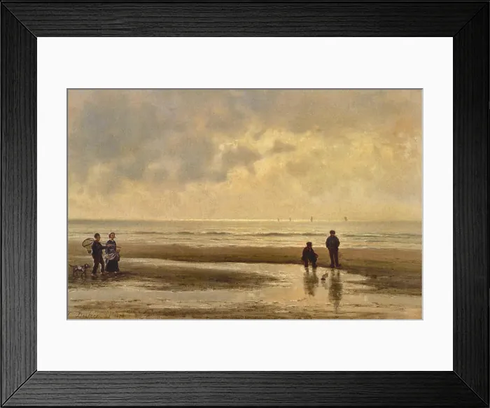 Framed Print : Destrée Johannes Joseph - Figures on the Beach Framed Print : Destrée Johannes Joseph - Figures on the Beach