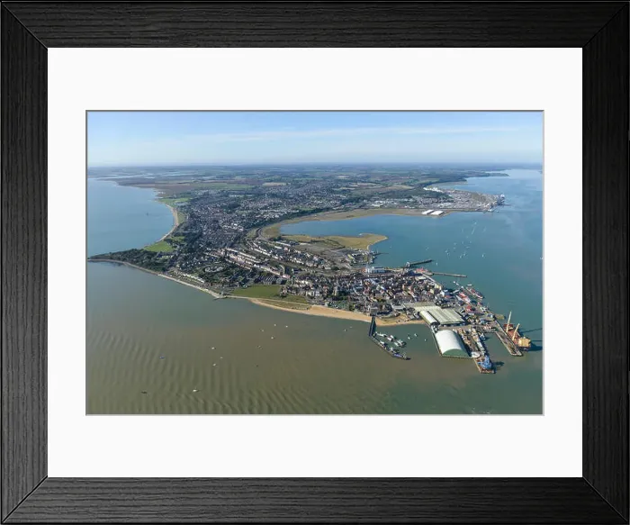 Framed Print : An aerial view of the Essex town of Harwich on a clear sunny day Framed Print : An aerial view of the Essex town of Harwich on a clear sunny day