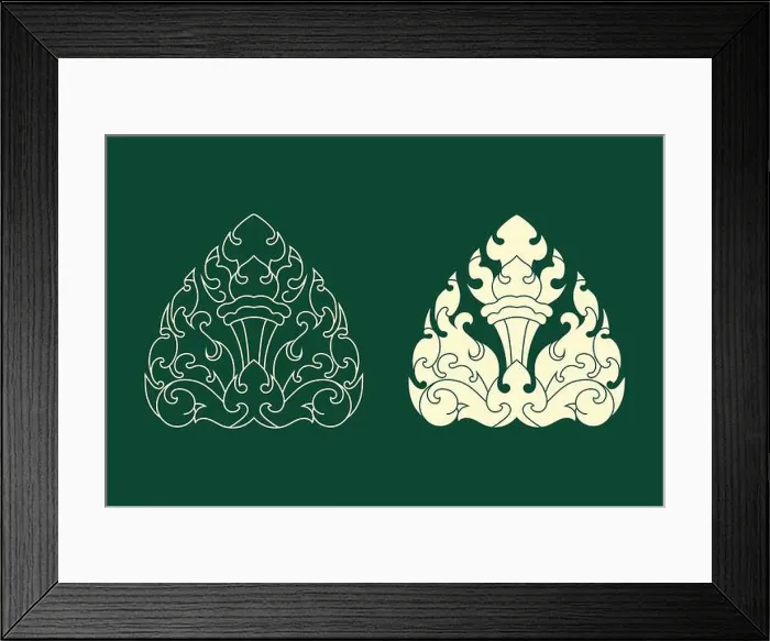 Framed Print : The frontal lotus petal shape divided as Angkor art Framed Print : The frontal lotus petal shape divided as Angkor art