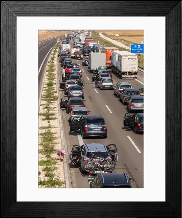 Framed Print : German Autobahn, traffic jam, congestion Framed Print : German Autobahn, traffic jam, congestion