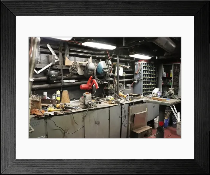 Framed Print : Busy Workshop with tools Framed Print : Busy Workshop with tools