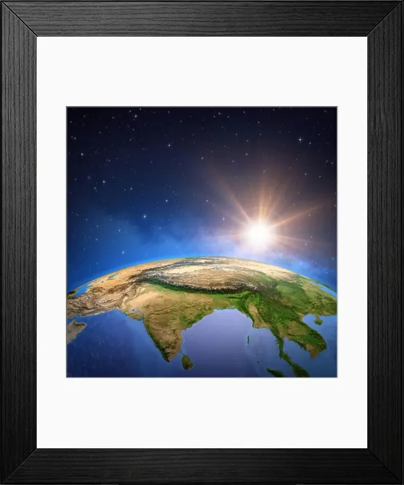 Framed Print : Surface of the Planet Earth viewed from a satellite Framed Print : Surface of the Planet Earth viewed from a satellite
