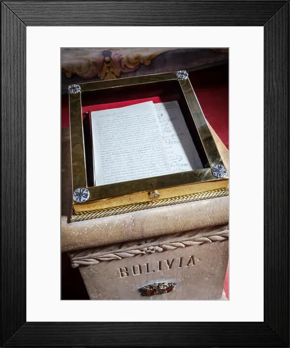 Framed Print : Bolivian Declaration of Independence at the Independence Hall at Casa de la Libertad or House of Freedom Framed Print : Bolivian Declaration of Independence at the Independence Hall at Casa de la Libertad or House of Freedom