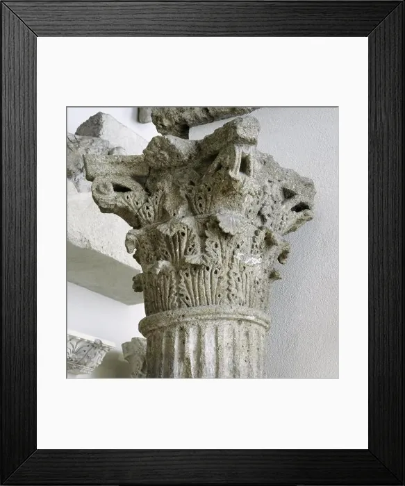 Framed Print : Corinthian capital decorated with acanthus leaves