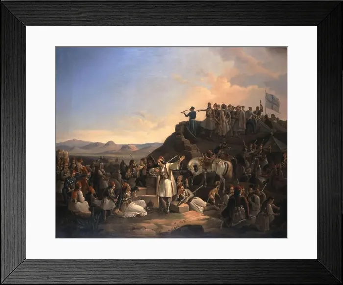 Framed Print : Le Camp de Caraïscakis 1855 by Theodoros Vryzakis Framed Print : Le Camp de Caraïscakis 1855 by Theodoros Vryzakis