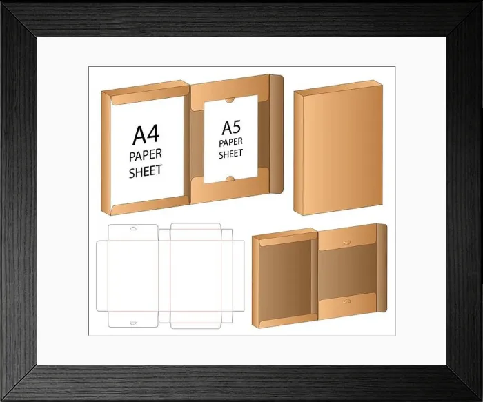 Framed Print : Box packaging die cut template design. 3d mock-up Framed Print : Box packaging die cut template design. 3d mock-up