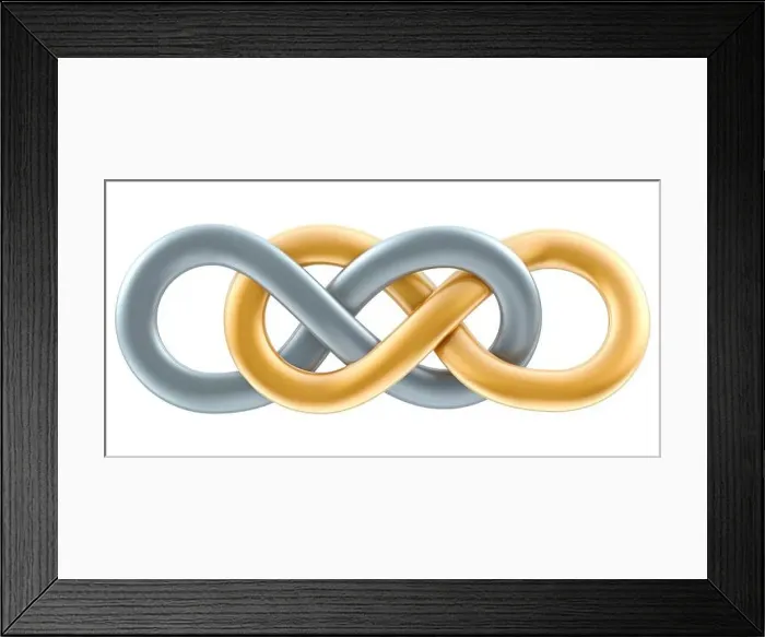 Framed Print : Double Infinity symbol, 3D rendering isolated on white background Framed Print : Double Infinity symbol, 3D rendering isolated on white background