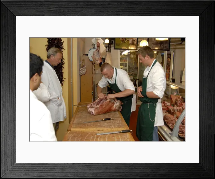 Framed Print : Butchery class at Ginger Pig 8 10 Moxon Street London W1U 4EW Framed Print : Butchery class at Ginger Pig 8 10 Moxon Street London W1U 4EW