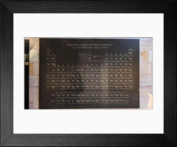 Framed Print : Bordeaux, France - 11 04 2023 : Periodic Table Of Elements poster on wall Background Framed Print : Bordeaux, France - 11 04 2023 : Periodic Table Of Elements poster on wall Background