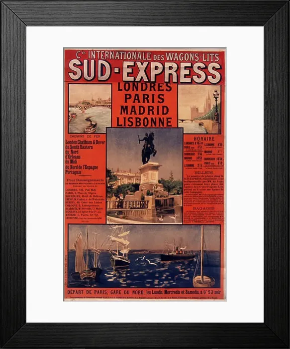 Framed Print : Affiche Sud-Express Framed Print : Affiche Sud-Express