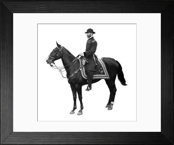 Framed Print : General William T. Sherman on horseback (his horse Duke) at Federal Fort No Framed Print : General William T. Sherman on horseback (his horse Duke) at Federal Fort No