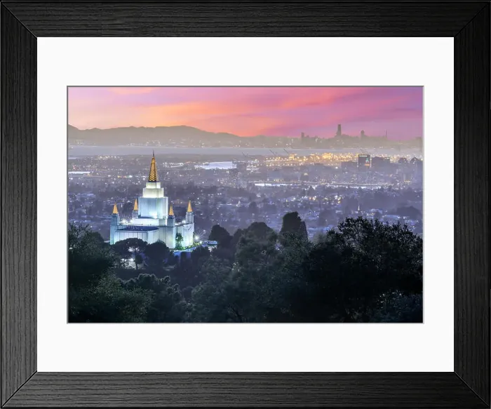 Framed Print : Oakland Temple and City from Oakland Hills