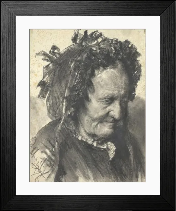 Framed Print : Head of an old woman with a hood Framed Print : Head of an old woman with a hood