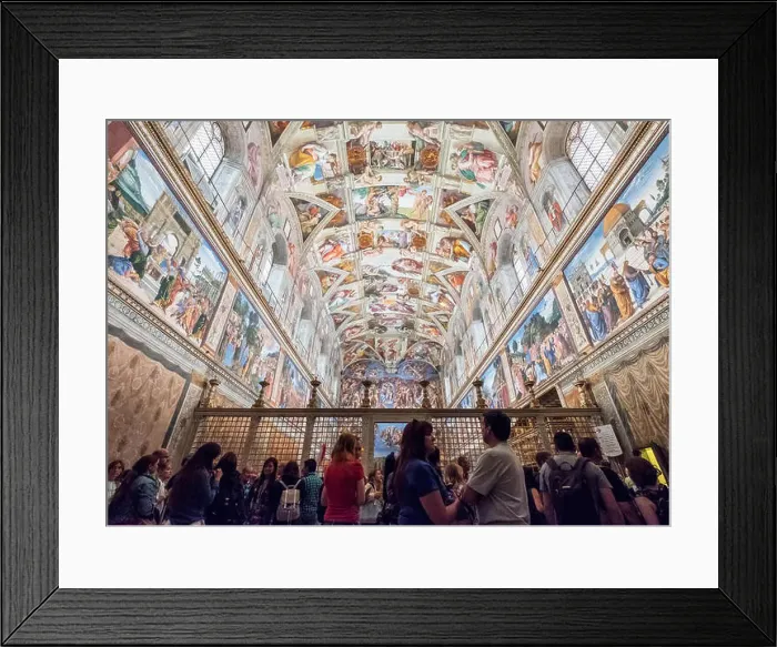 Framed Print : tourists looking at ceiling in Sistine Chapel in the Vatican Museum in Rome, Italy Framed Print : tourists looking at ceiling in Sistine Chapel in the Vatican Museum in Rome, Italy