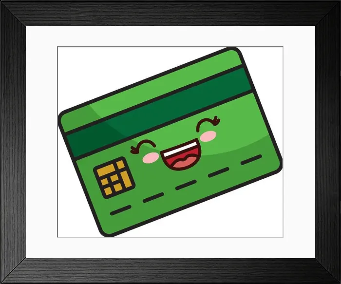 Framed Print : kawaii credit card icon Framed Print : kawaii credit card icon
