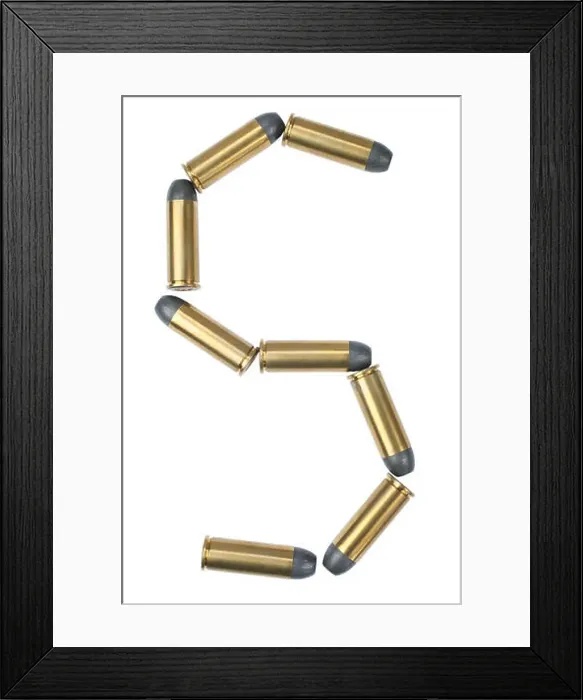 Framed Print : ammunition Alphabet, capital letter S Framed Print : ammunition Alphabet, capital letter S