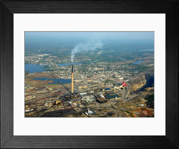 Framed Print : aerial, HudBay mine, smelter Flin Flon, Manitoba Framed Print : aerial, HudBay mine, smelter Flin Flon, Manitoba