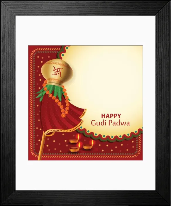 Framed Print : Happy Gudi Padwa Hindu Festival Greeting Card Background Framed Print : Happy Gudi Padwa Hindu Festival Greeting Card Background