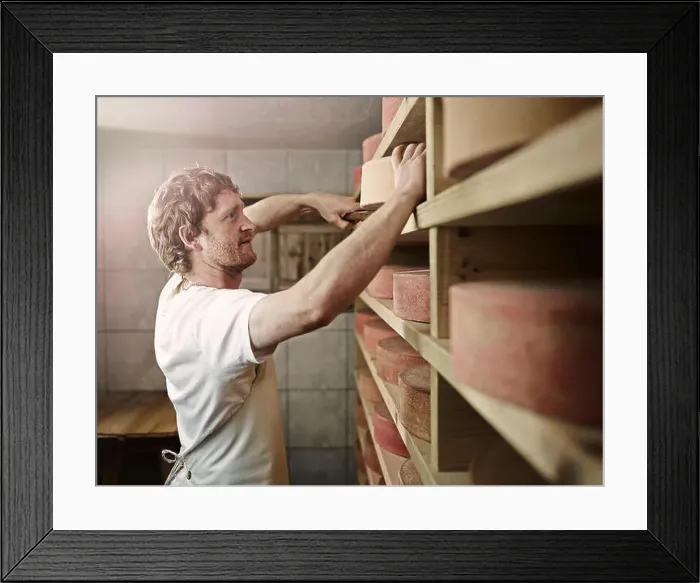 Framed Print : Dairyman storing his mountain cheese, Steinbergalm, Inneralpbach, Alpbach, Tyrol, Austria Framed Print : Dairyman storing his mountain cheese, Steinbergalm, Inneralpbach, Alpbach, Tyrol, Austria