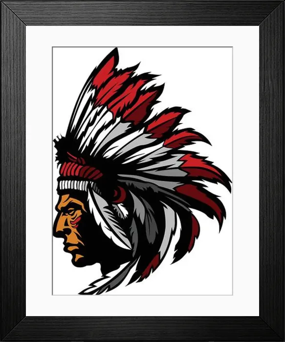 Framed Print : Indian Chief Mascot Head Vector Graphic Framed Print : Indian Chief Mascot Head Vector Graphic